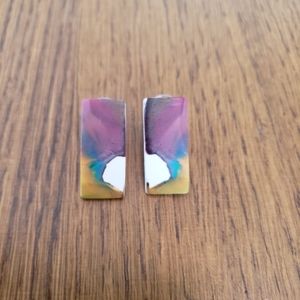 Handmade Clay Inkblot Earrings